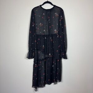 Who What Wear Black Sheer Floral Dress Size XXL